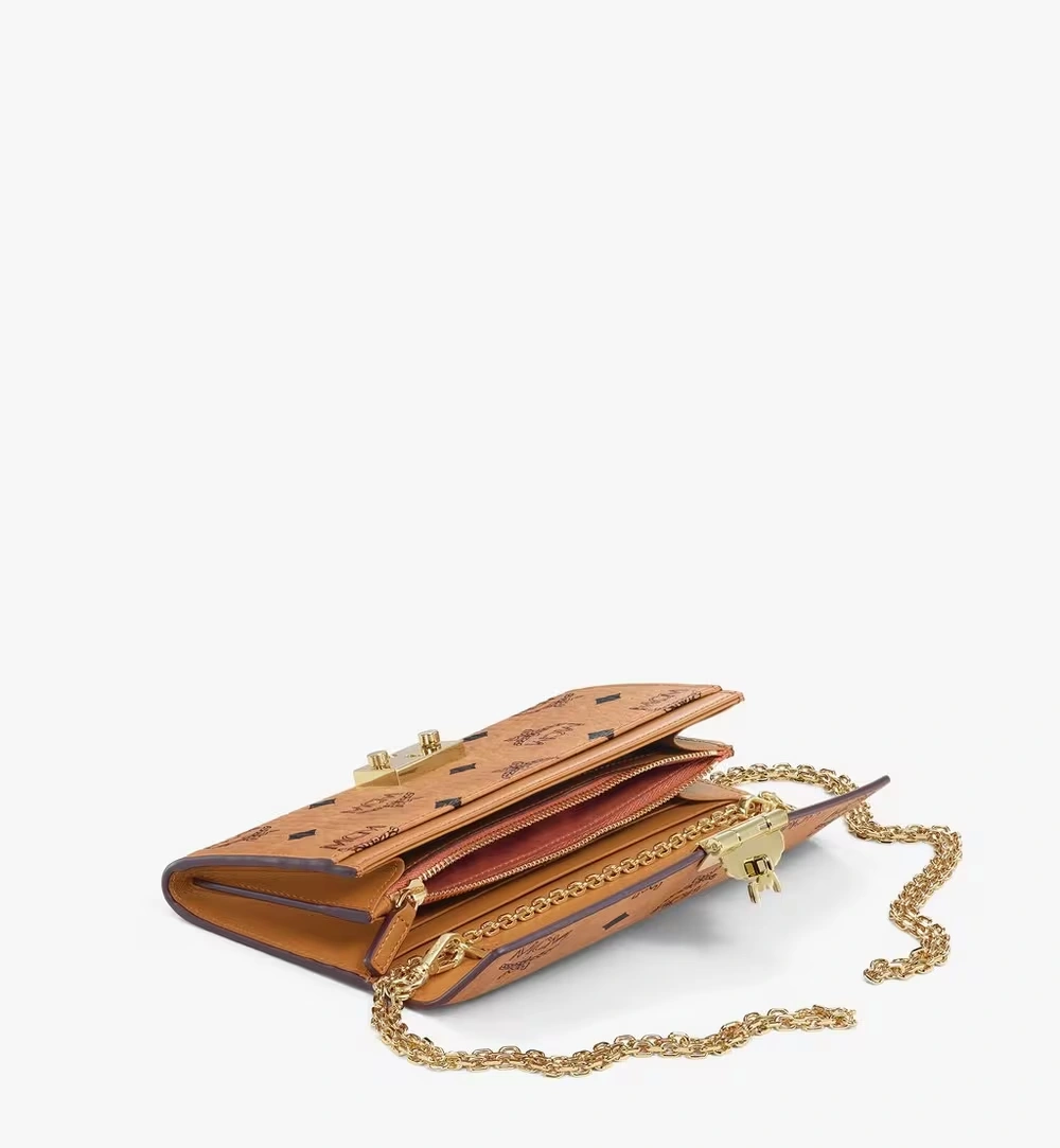 Large Tracy Crossbody Wallet in Visetos Cognac
