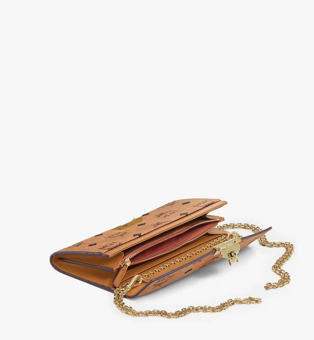 Large Tracy Wallet on Chain in Visetos Cognac