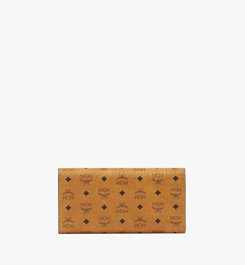 Large Aren Continental Wallet in Visetos Cognac
