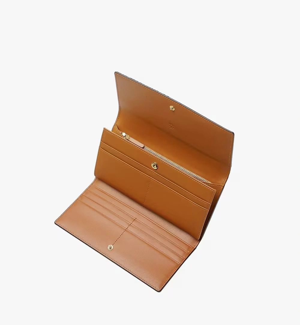 Large Trifold Wallet in Visetos Original Cognac