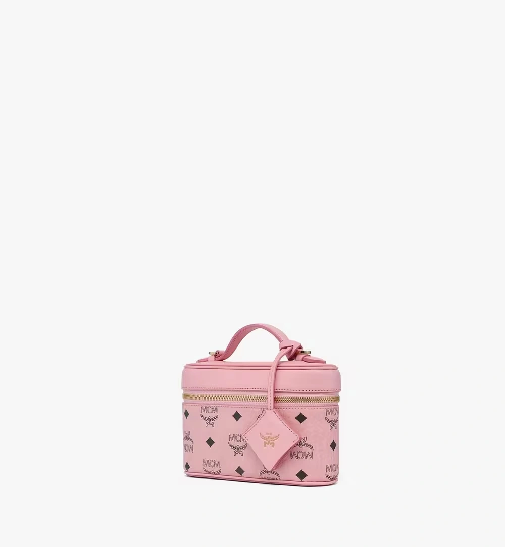 Mini Aren Vanity Case in Visetos Leather Mix Pink