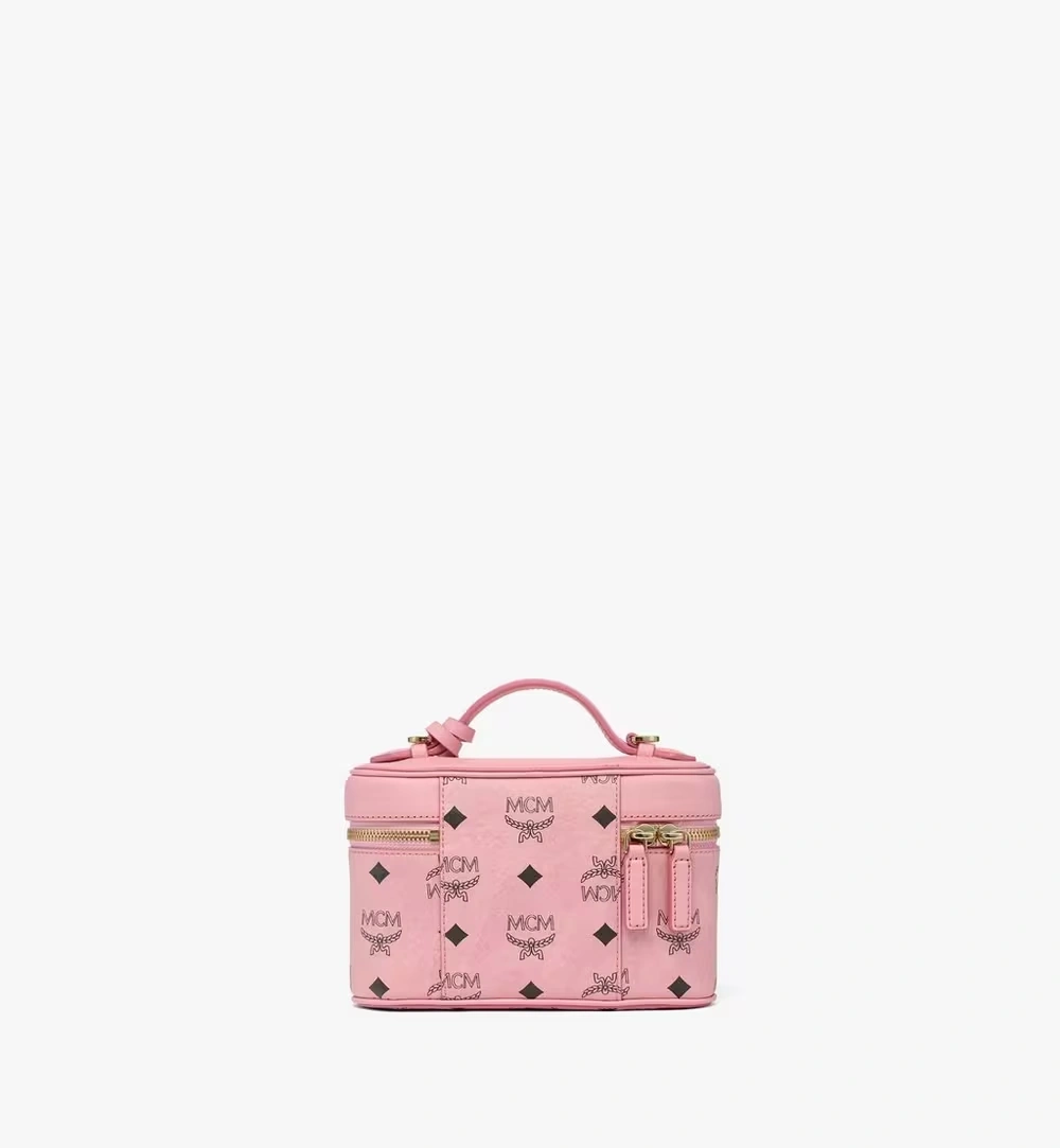 Mini Aren Vanity Case in Visetos Leather Mix Pink