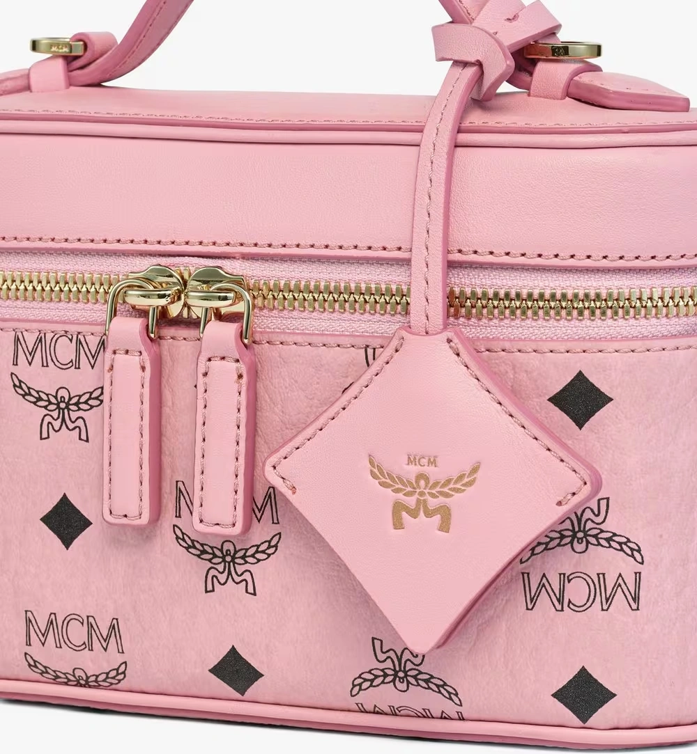 Mini Aren Vanity Case in Visetos Leather Mix Pink