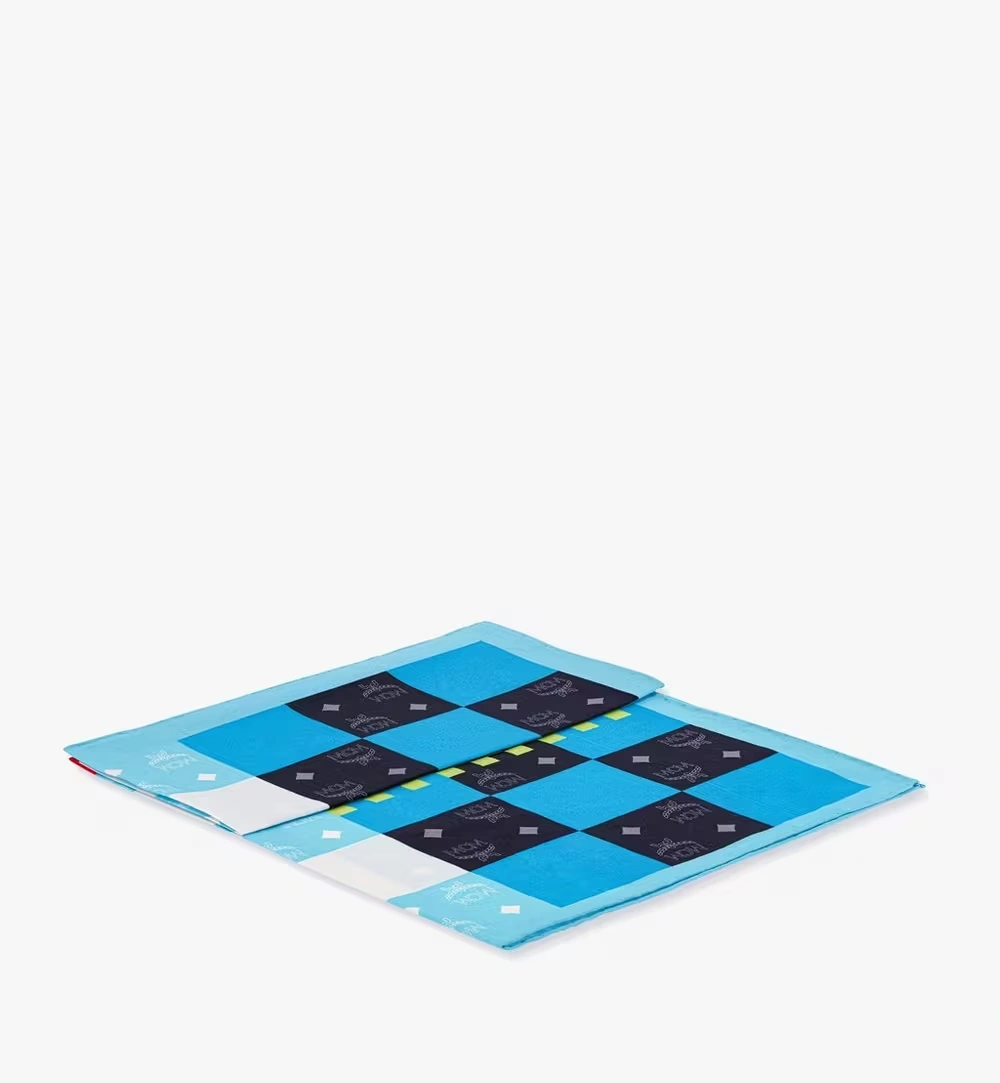 One Size Checkerboard Monogram Print Bandana Scarf Multi