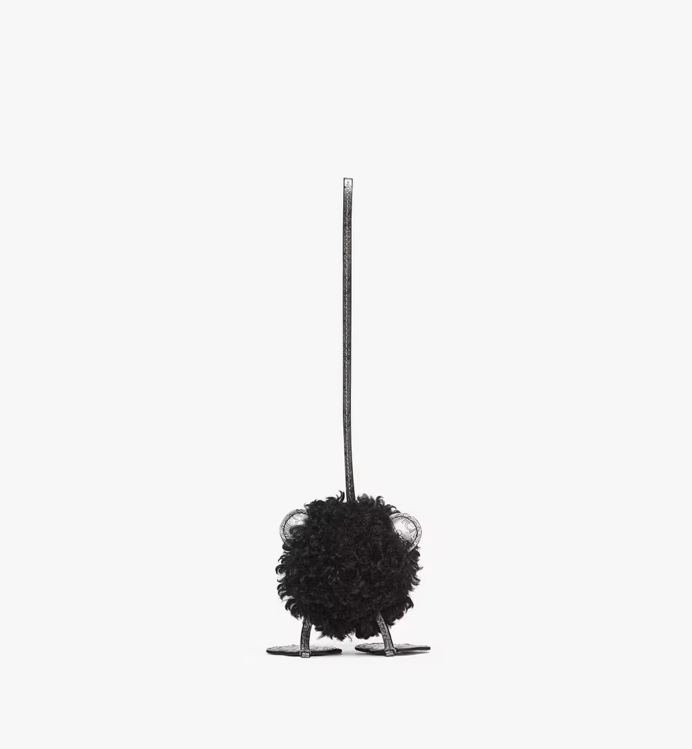 One Size Aren Bear Charm in Faux Fur Black