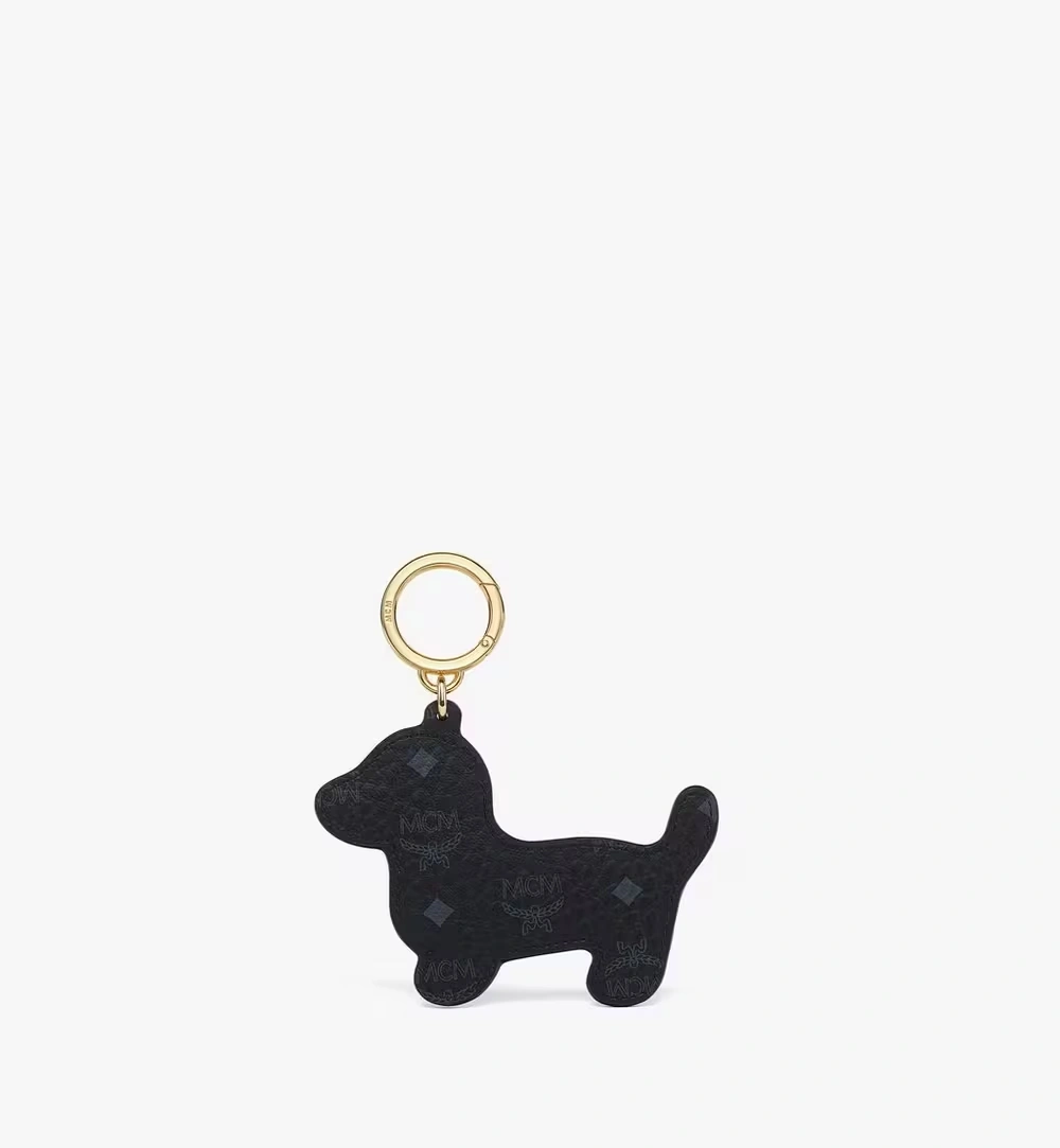 One Size Aren Dachshund 2D Charm in Visetos Cognac