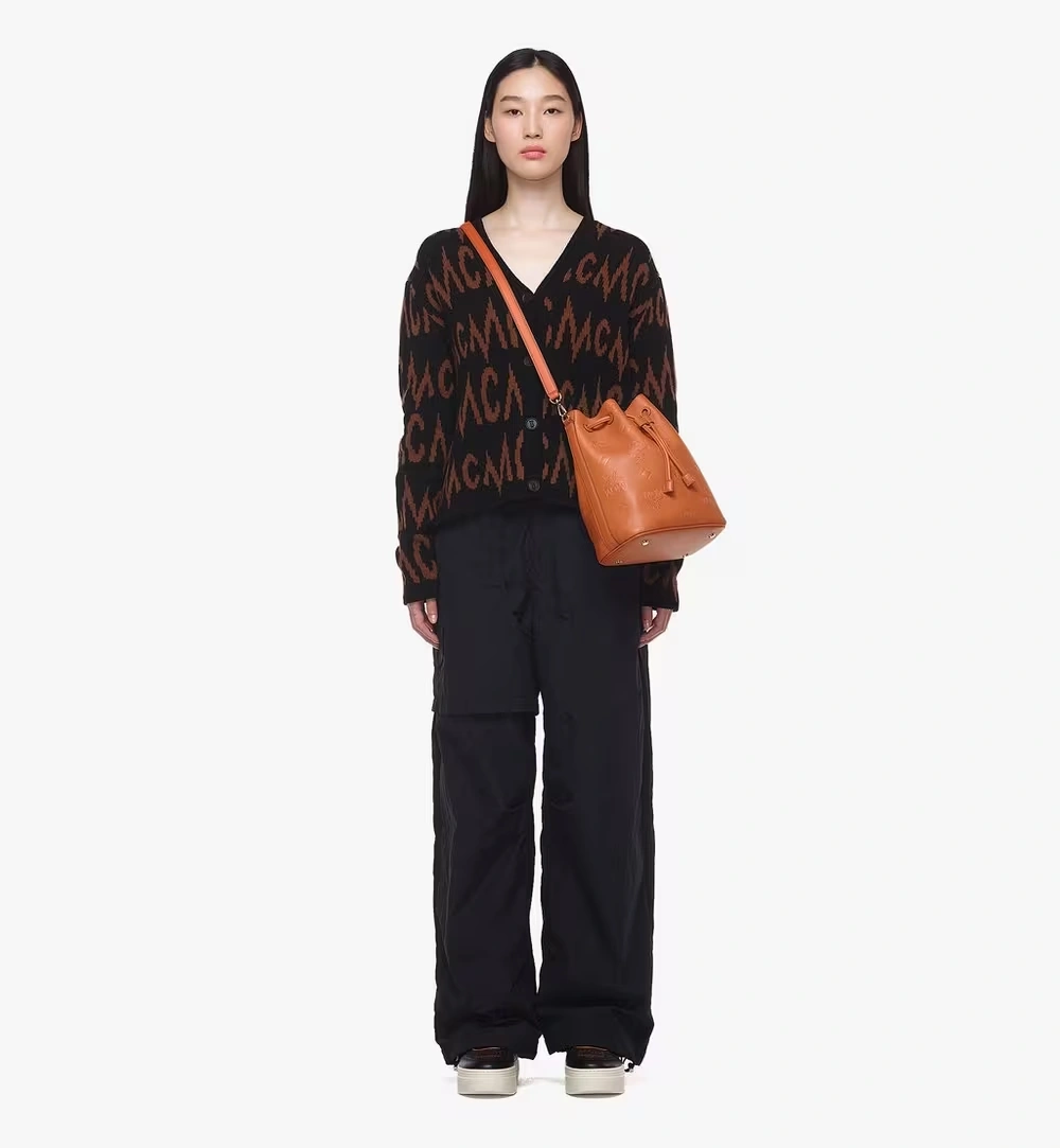 Medium Dessau Drawstring In Embossed Monogram Leather Brown