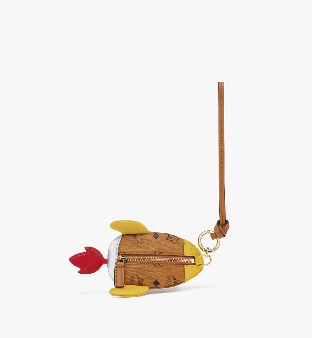 One Size Aren Rocket Pouch Charm in Visetos Cognac