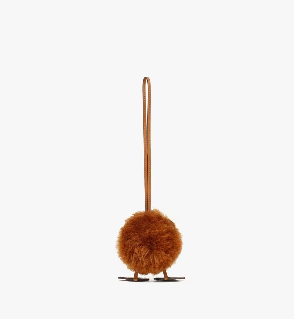 One Size Bear Charm in Lamb Fur and Visetos Brown