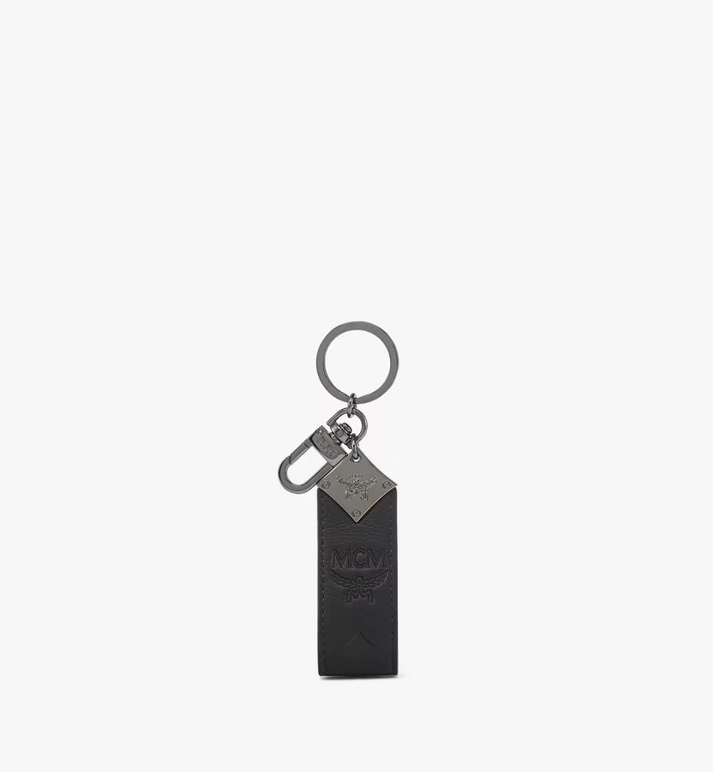 One Size Aren Key Holder in Monogram Leather Black
