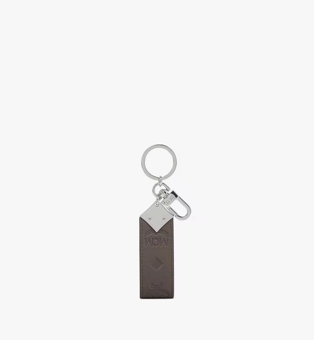 One Size Aren Key Holder in Monogram Leather Grey