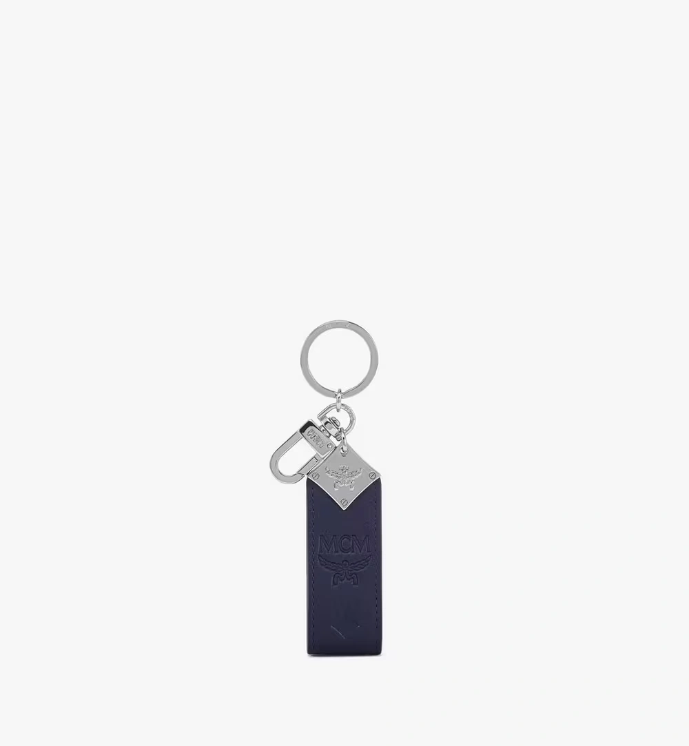 One Size Aren Key Holder in Monogram Leather Blue