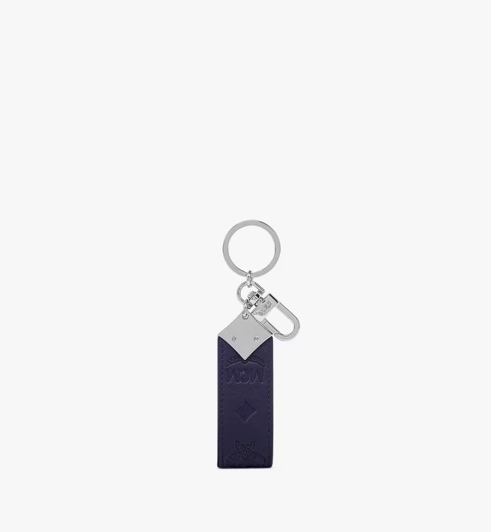 One Size Aren Key Holder in Monogram Leather Blue