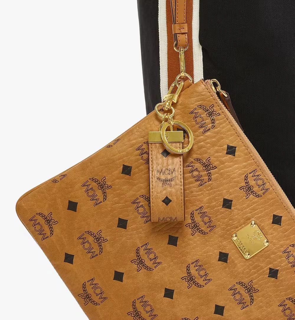 One Size Key Ring in Visetos Original Cognac