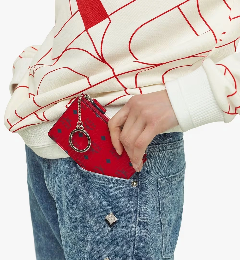 One Size Key Pouch in Visetos Original Red