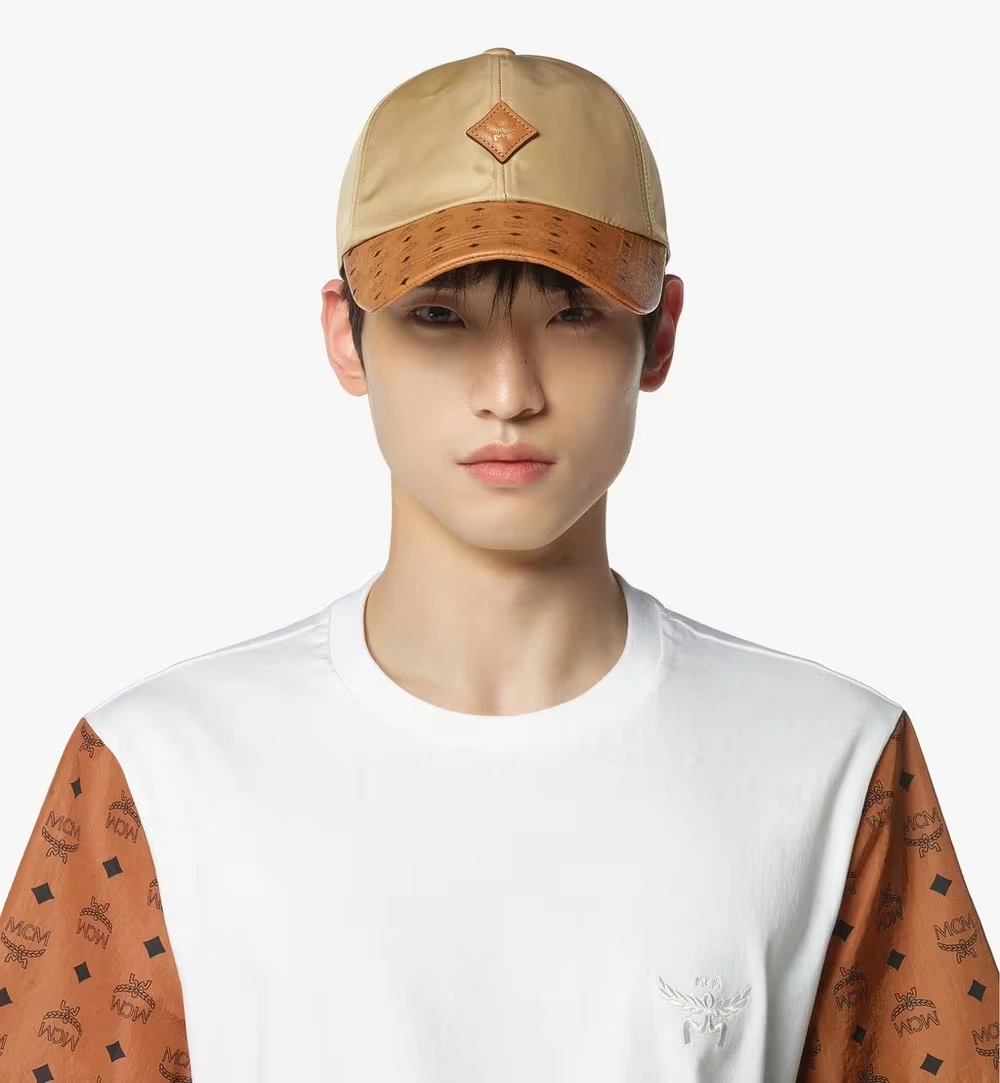 One Size Classic Cap in ECONYL® and Leather Beige