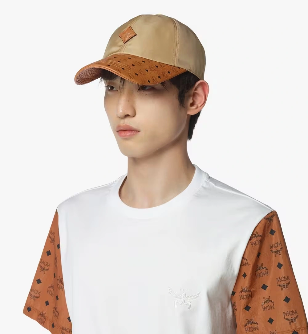 One Size Classic Cap in ECONYL® and Leather Beige