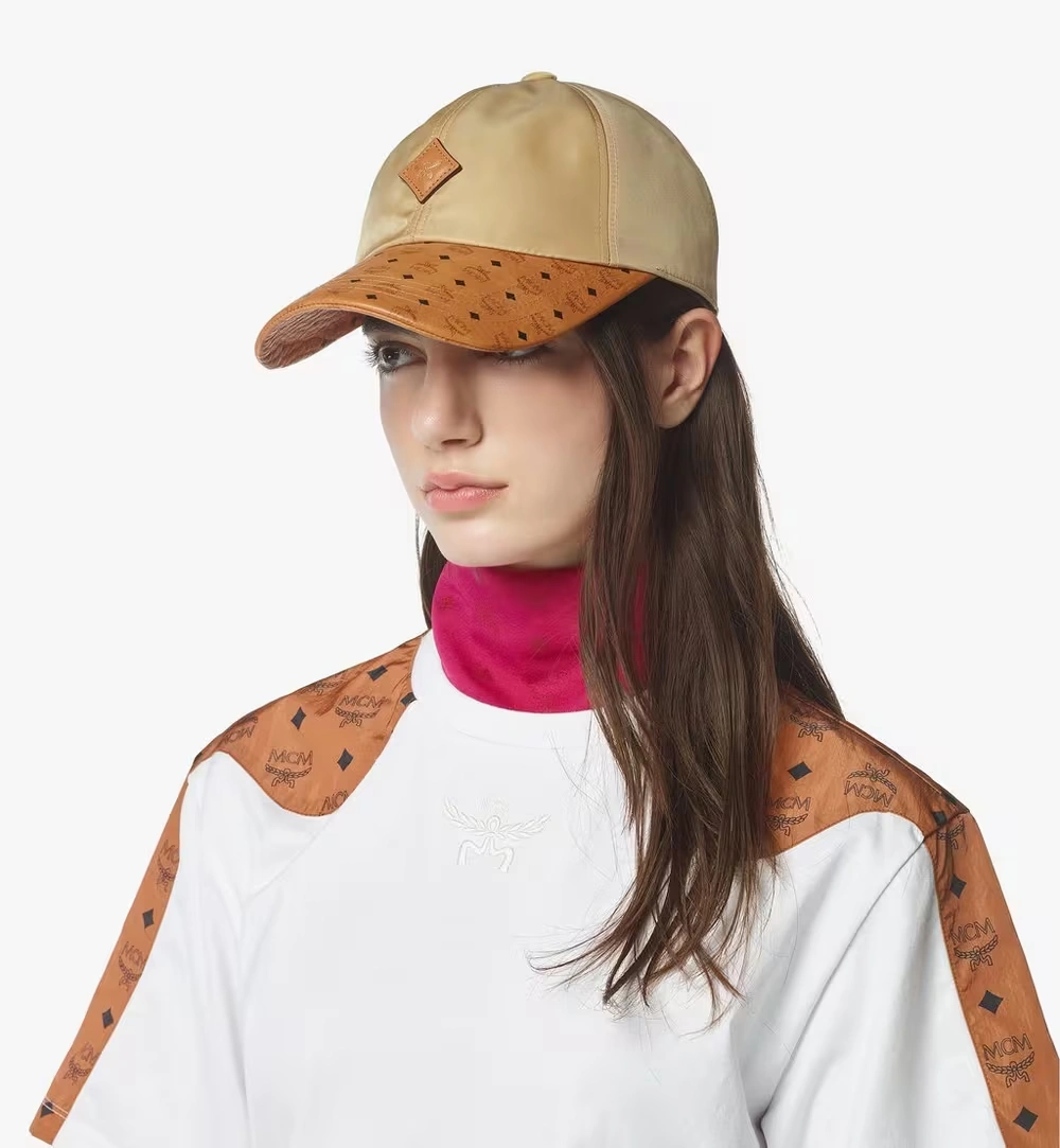 One Size Classic Cap in ECONYL® and Leather Beige