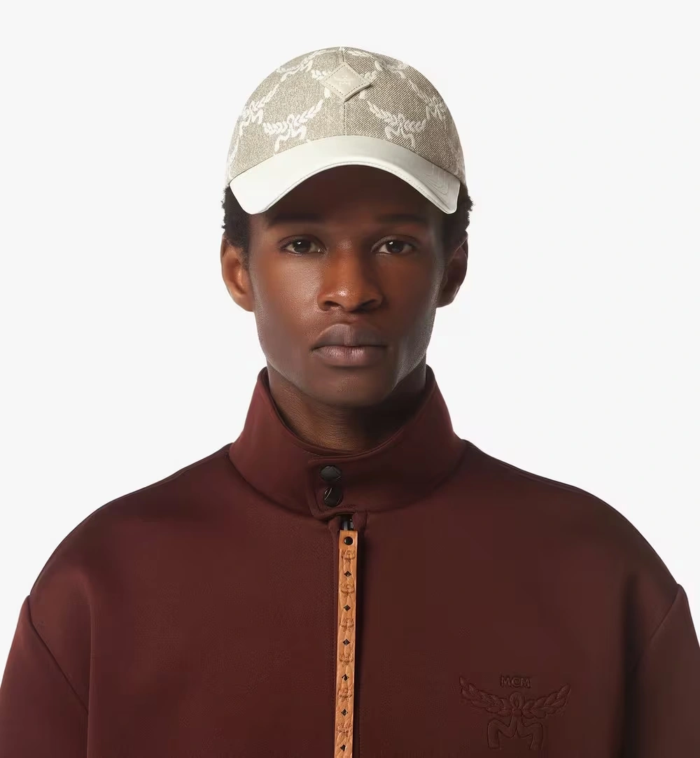 One Size Classic Cap in Lauretos Denim Jacquard Beige