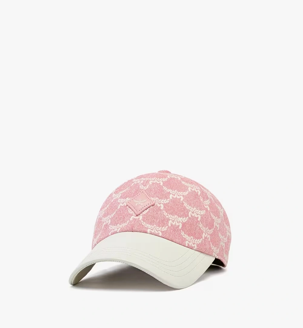 One Size Classic Cap in Lauretos Denim Jacquard Pink