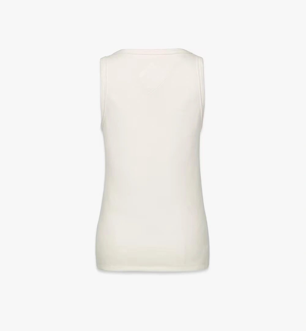 Large Logo Bouclé Tank Top White