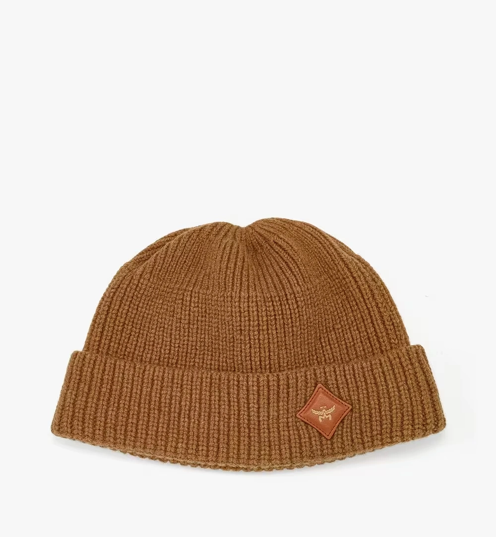 One Size Essential Wool Beanie Cognac