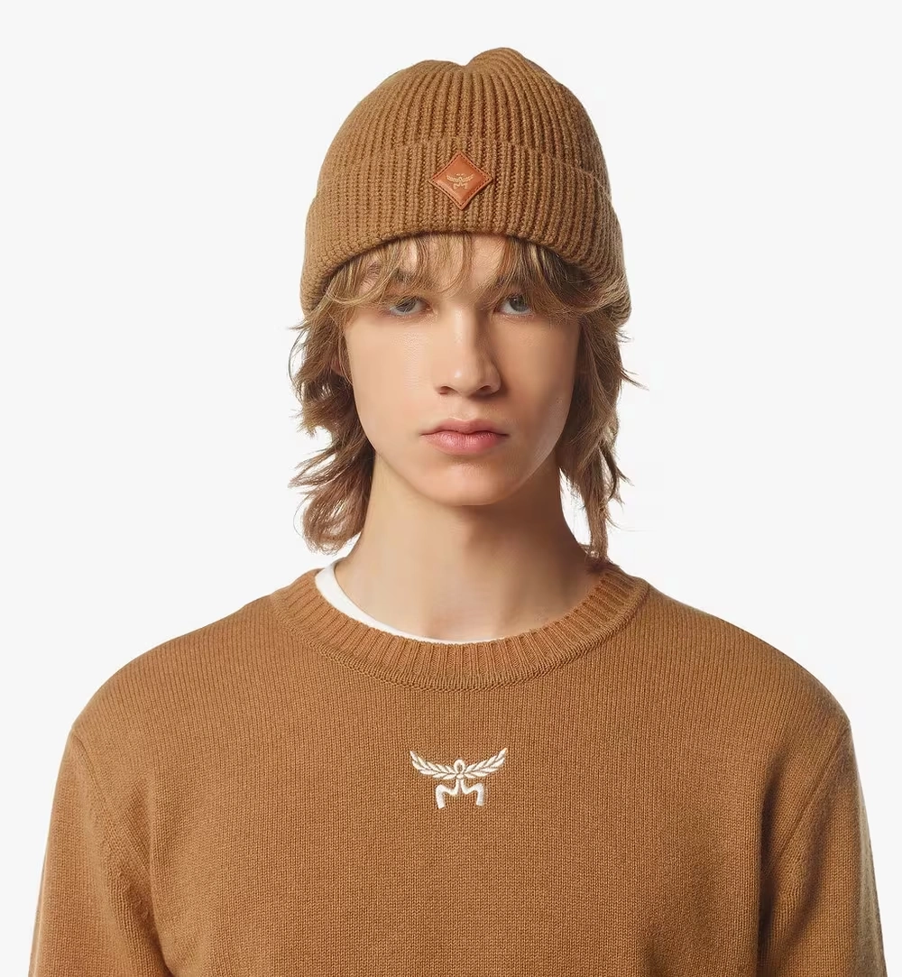 One Size Essential Wool Beanie Cognac