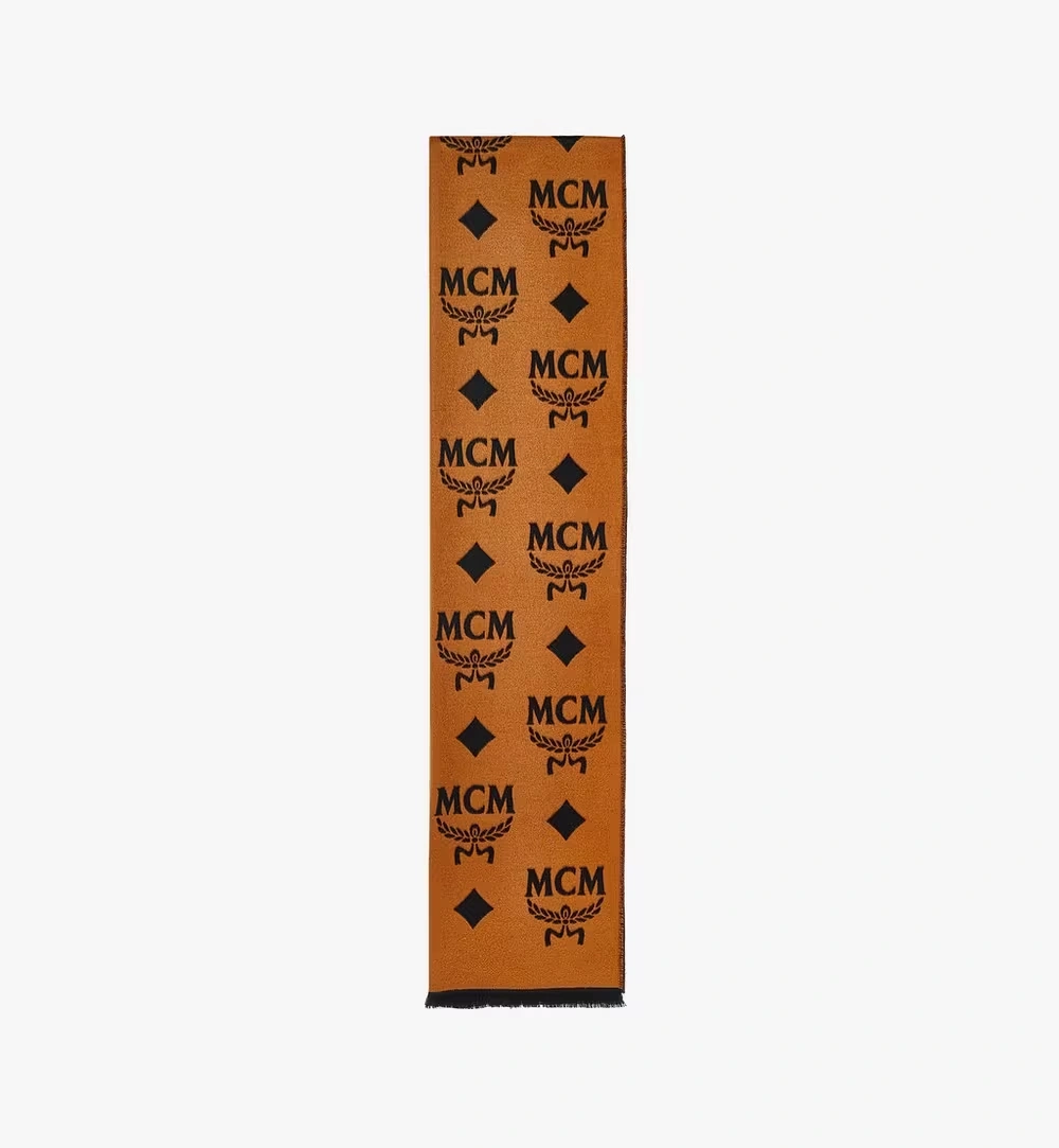 One Size Contrast Monogram Jacquard Stole in Resilk Black