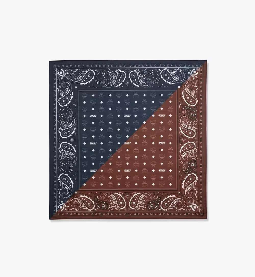 One Size MCM X KASINA Monogram Bandana Scarf Cognac