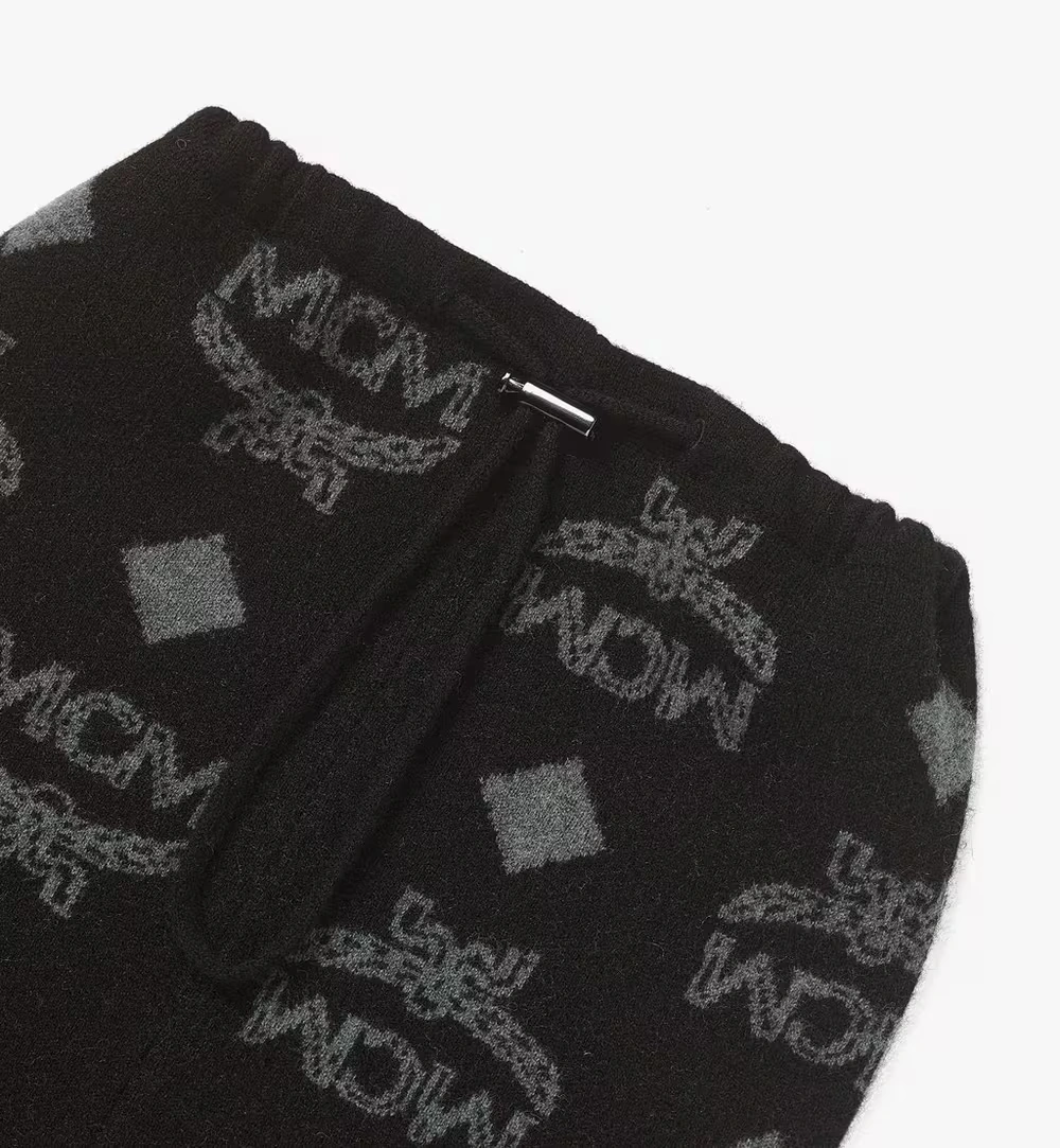 One Size Neck Warmer in Monogram Wool Jacquard Black 4 One Size Neck Warmer in Monogram Wool Jacquard Black