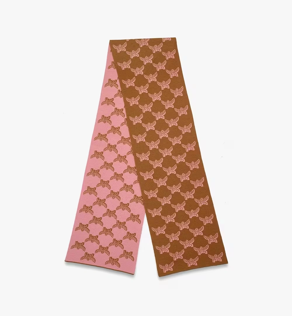 One Size Reversible Lauretos Jacquard Wool Stole Pink
