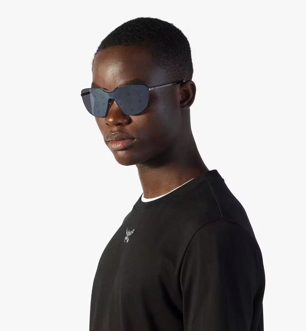 One Size Monogram Shield Sunglasses Black