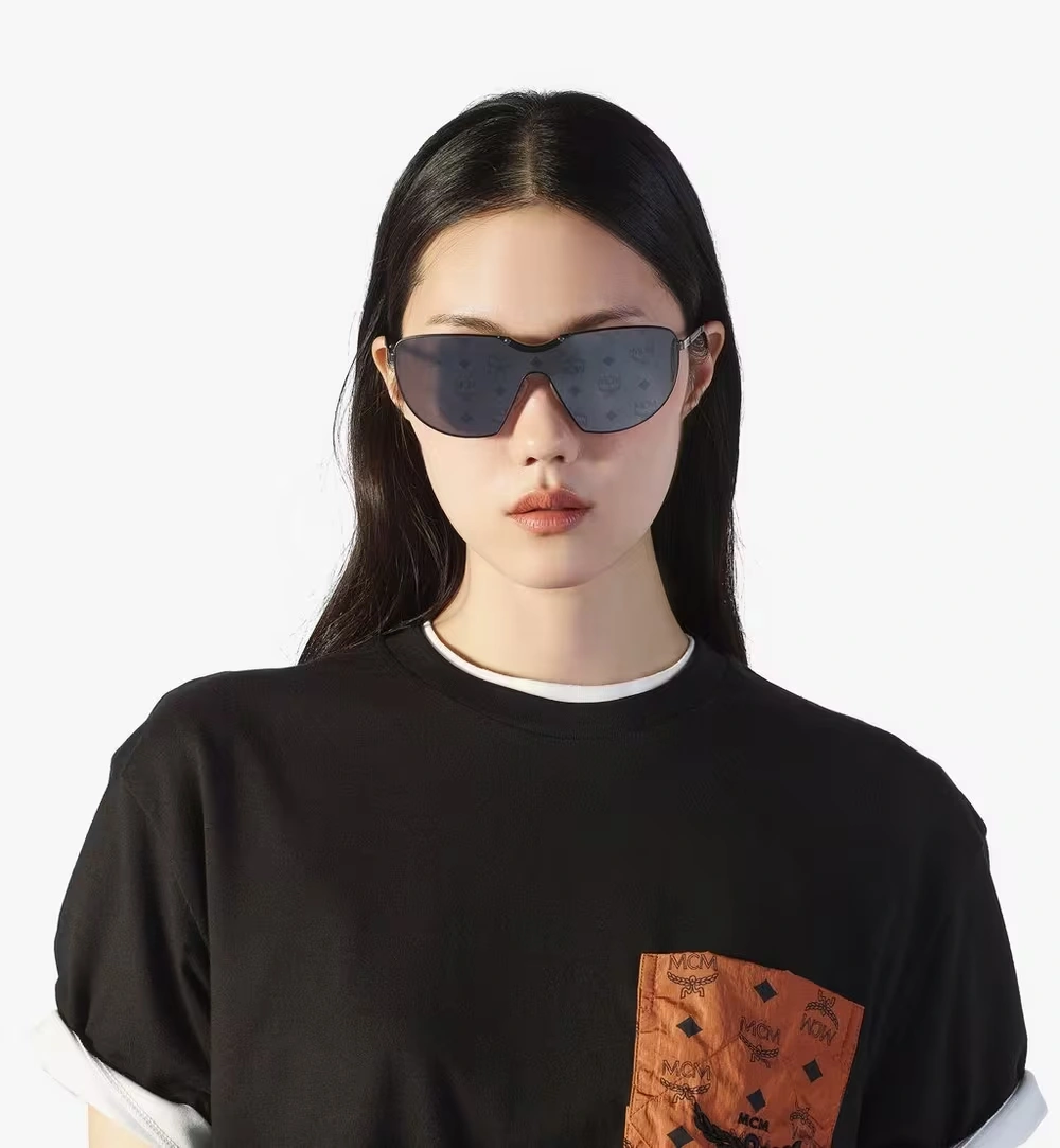 One Size Monogram Shield Sunglasses Black 4 One Size Monogram Shield Sunglasses Black