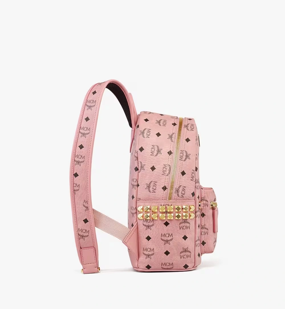 Small Stark Side Studs Backpack in Visetos Pink