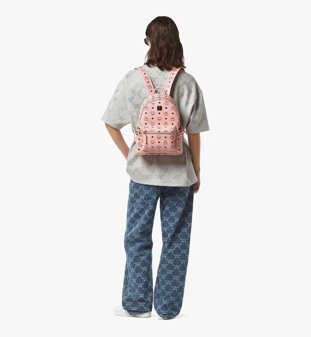 Small Stark Side Studs Backpack in Visetos Pink