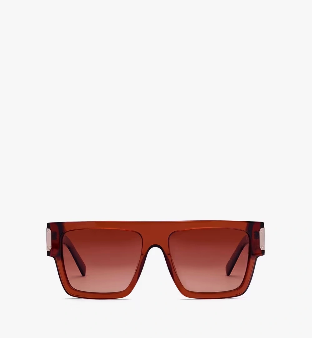 Low Bridge Fit Square Sunglasses Cognac