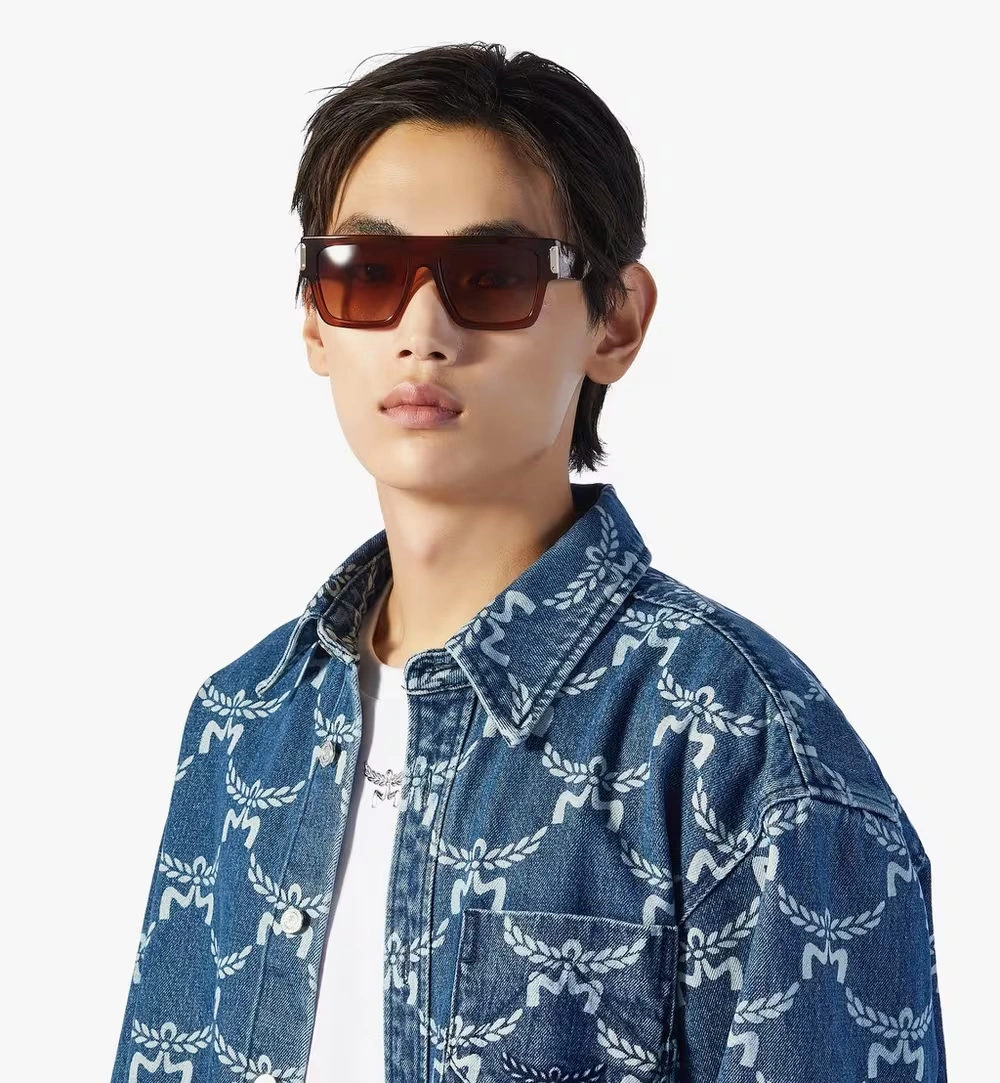 Low Bridge Fit Square Sunglasses Cognac