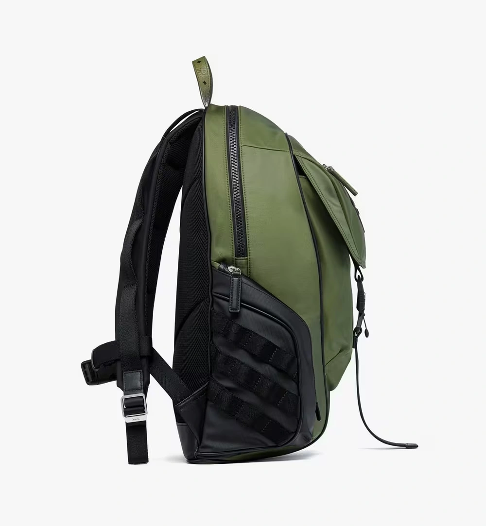 Medium Aren Backpack in ECONYL® and Monogram Print Leather Green