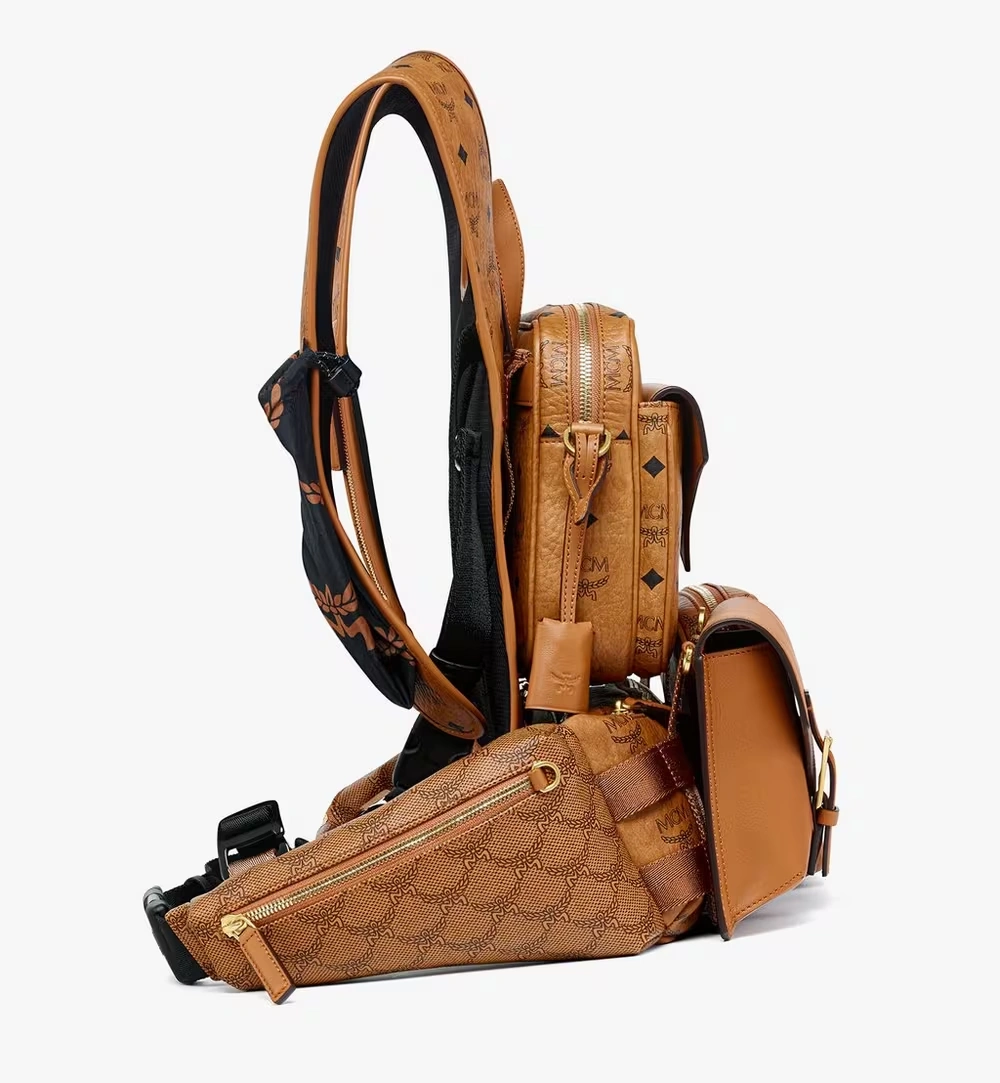 Large Aren Multi-Backpack in Visetos Cognac