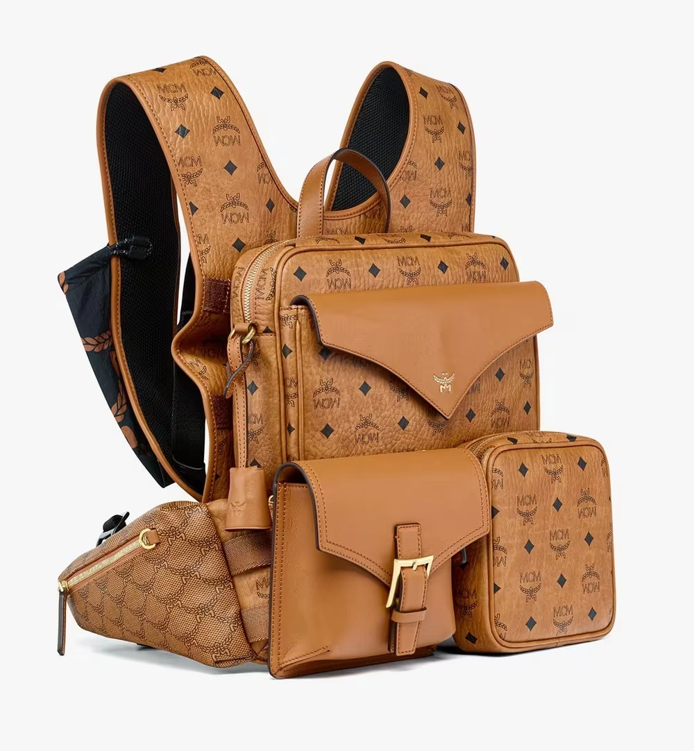 Large Aren Multi-Backpack in Visetos Cognac