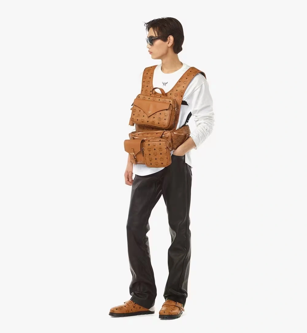 Large Aren Multi-Backpack in Visetos Cognac