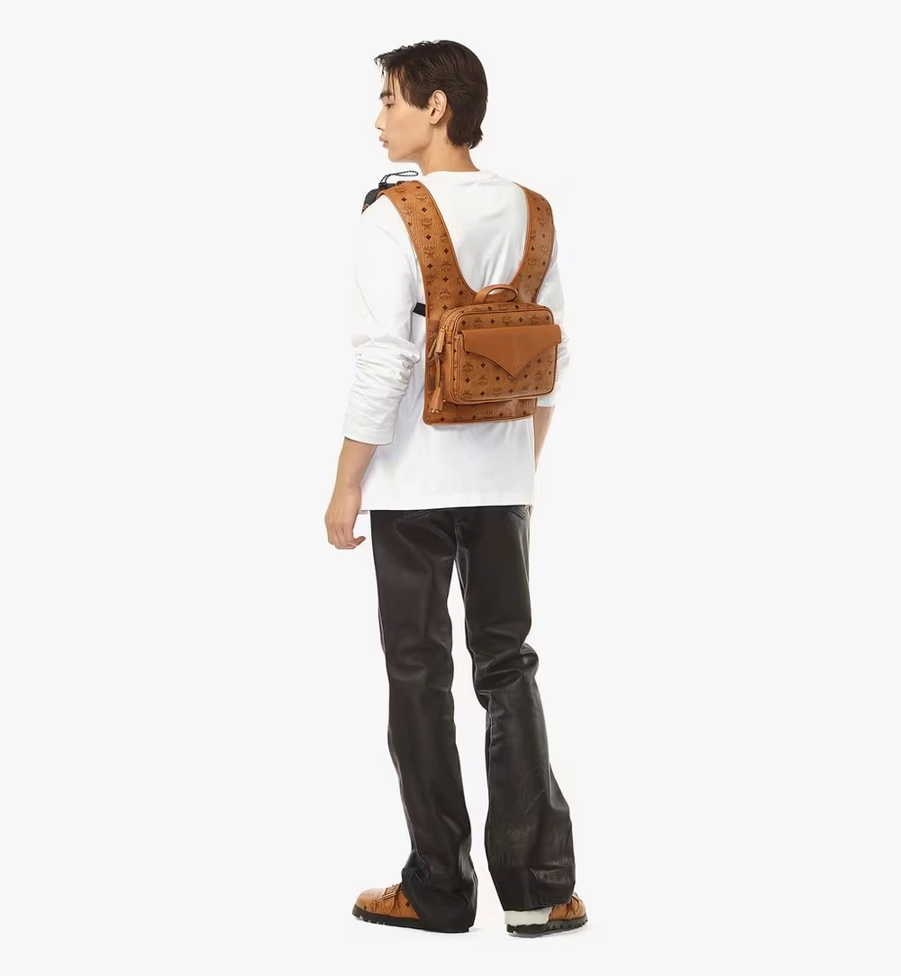 Large Aren Multi-Backpack in Visetos Cognac