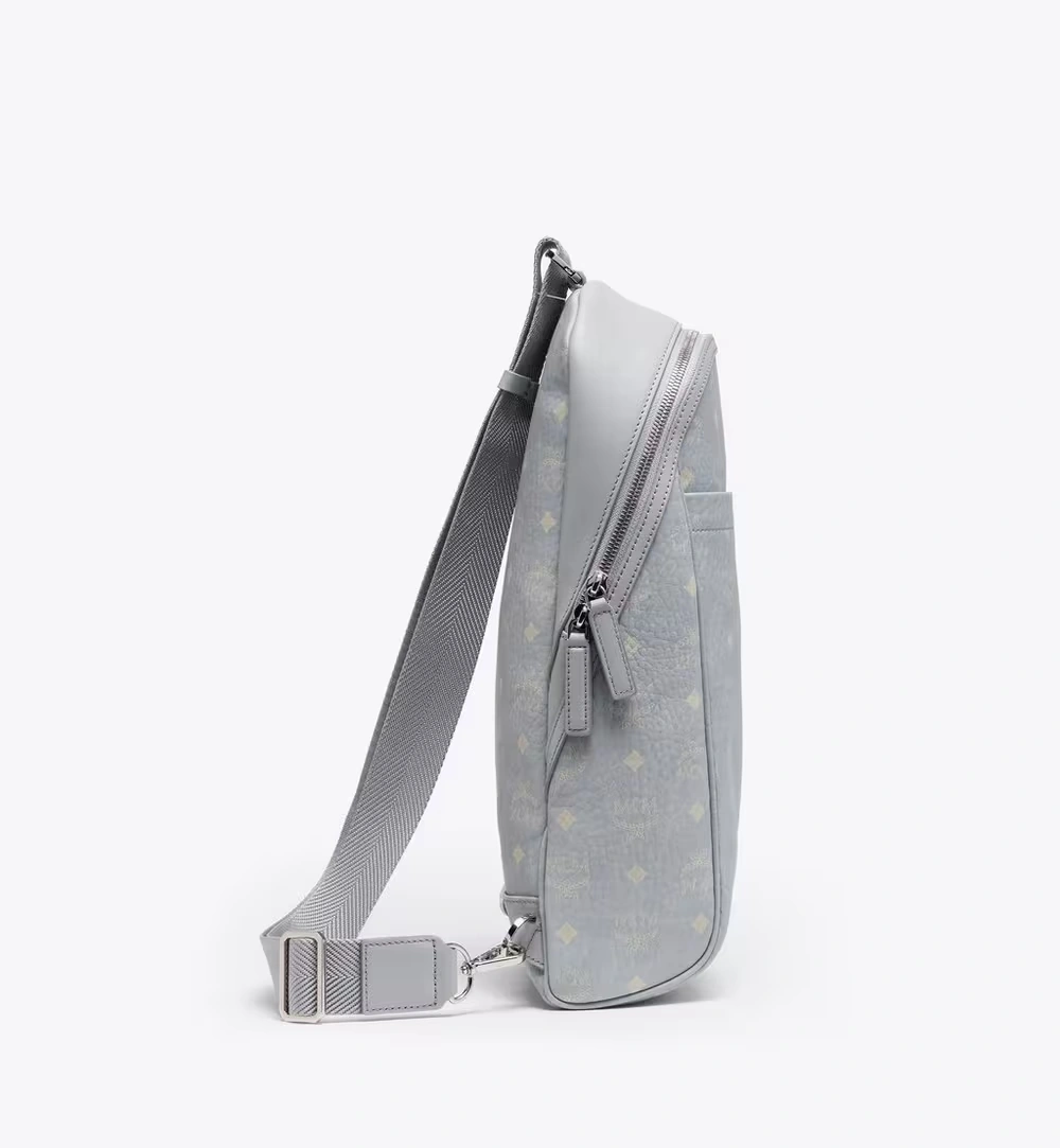Medium Aren Sling Bag in Visetos Grey