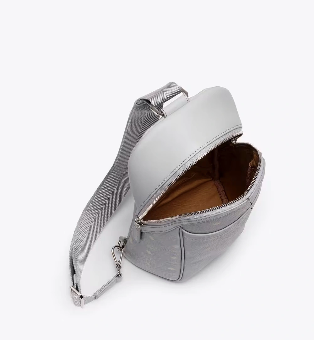 Medium Aren Sling Bag in Visetos Grey