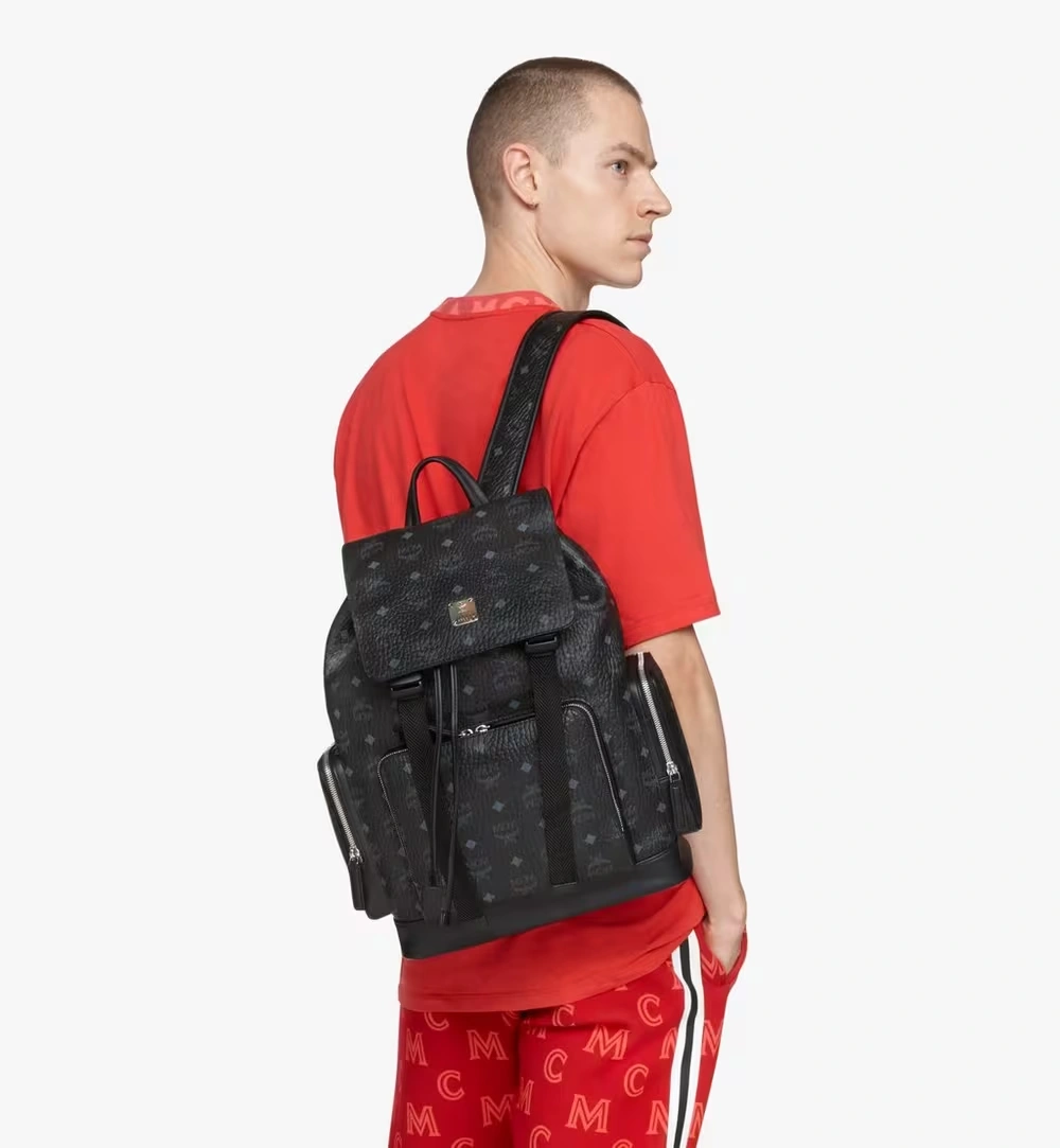 Medium Brandenburg Backpack in Visetos Black