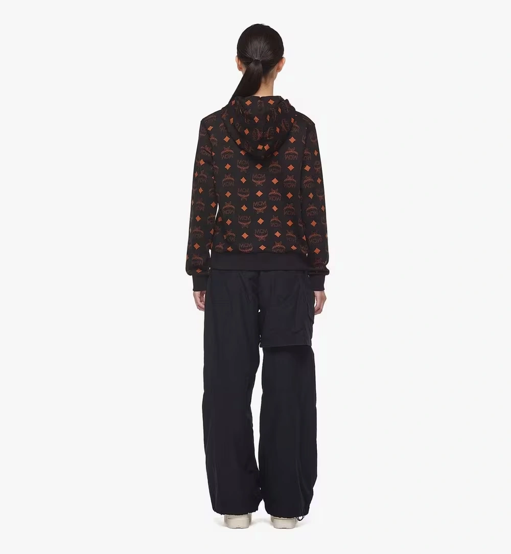 Medium Maxi Monogram Print Hoodie in Organic Cotton Black 5 Medium Maxi Monogram Print Hoodie in Organic Cotton Black