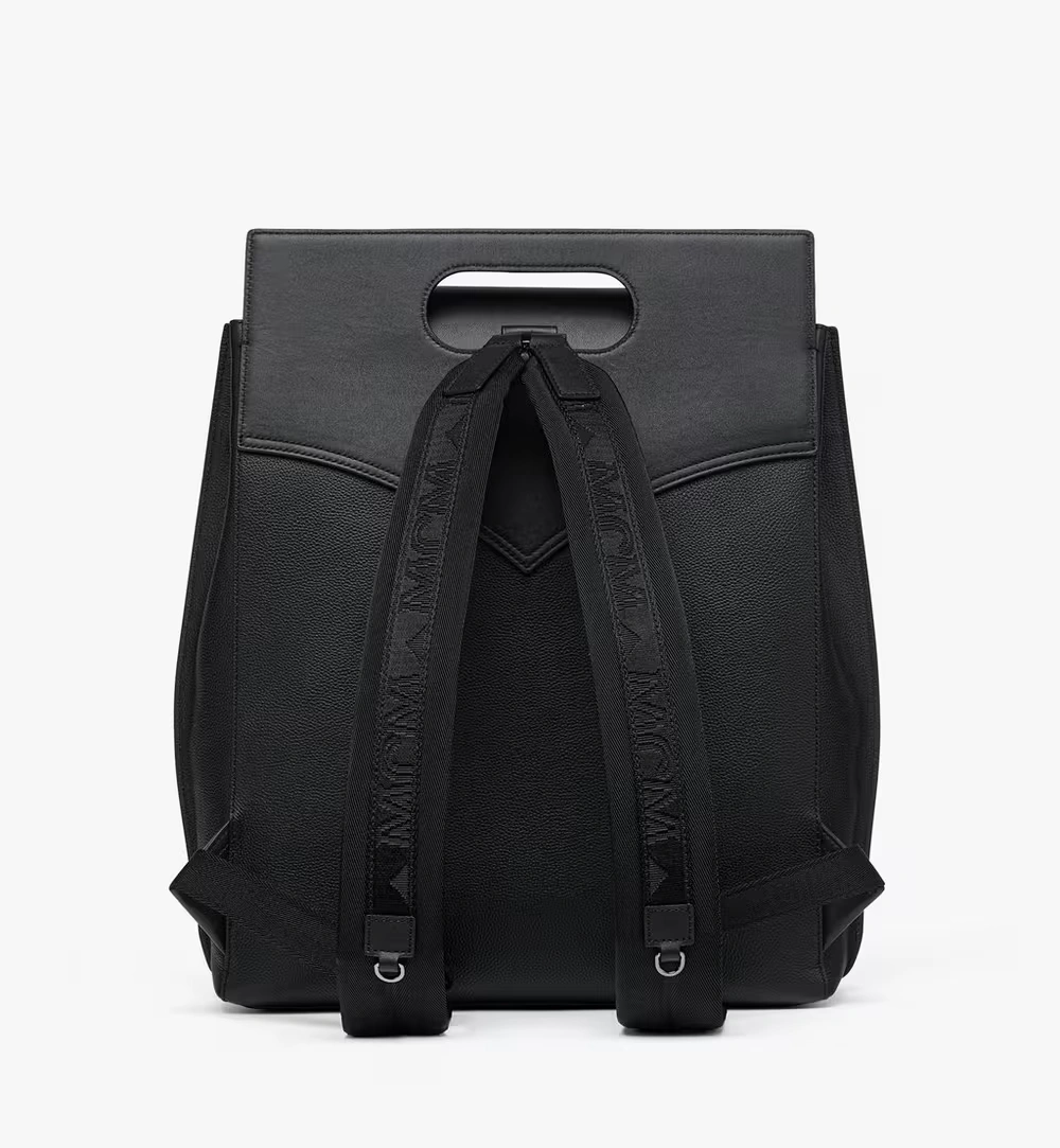 Medium Diamond Backpack in Embossed Leather Black 4 Medium Diamond Backpack in Embossed Leather Black