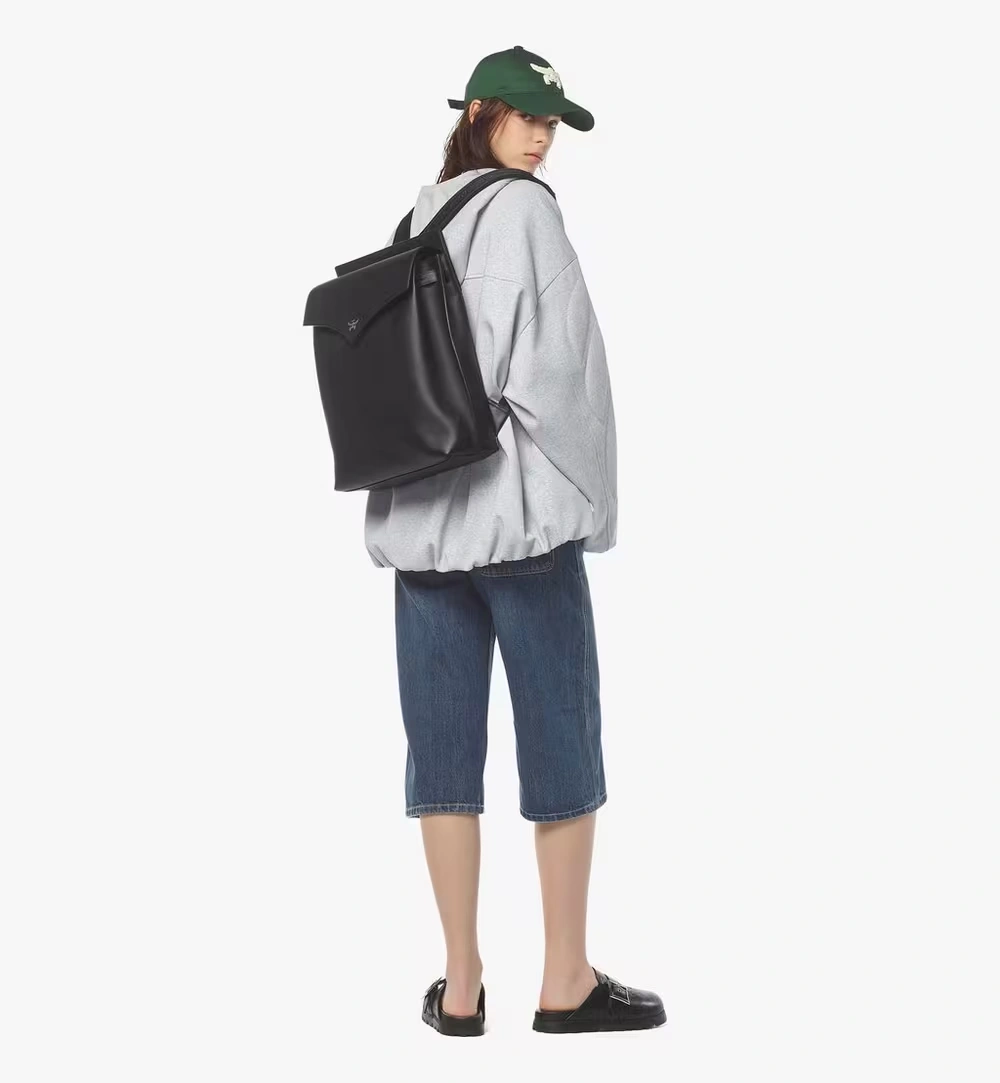 Medium Diamond Backpack in Embossed Leather Black 7 Medium Diamond Backpack in Embossed Leather Black