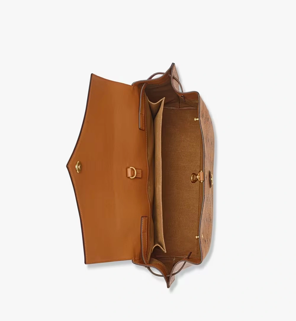 Medium Diamond Backpack in Visetos Leather Mix Cognac