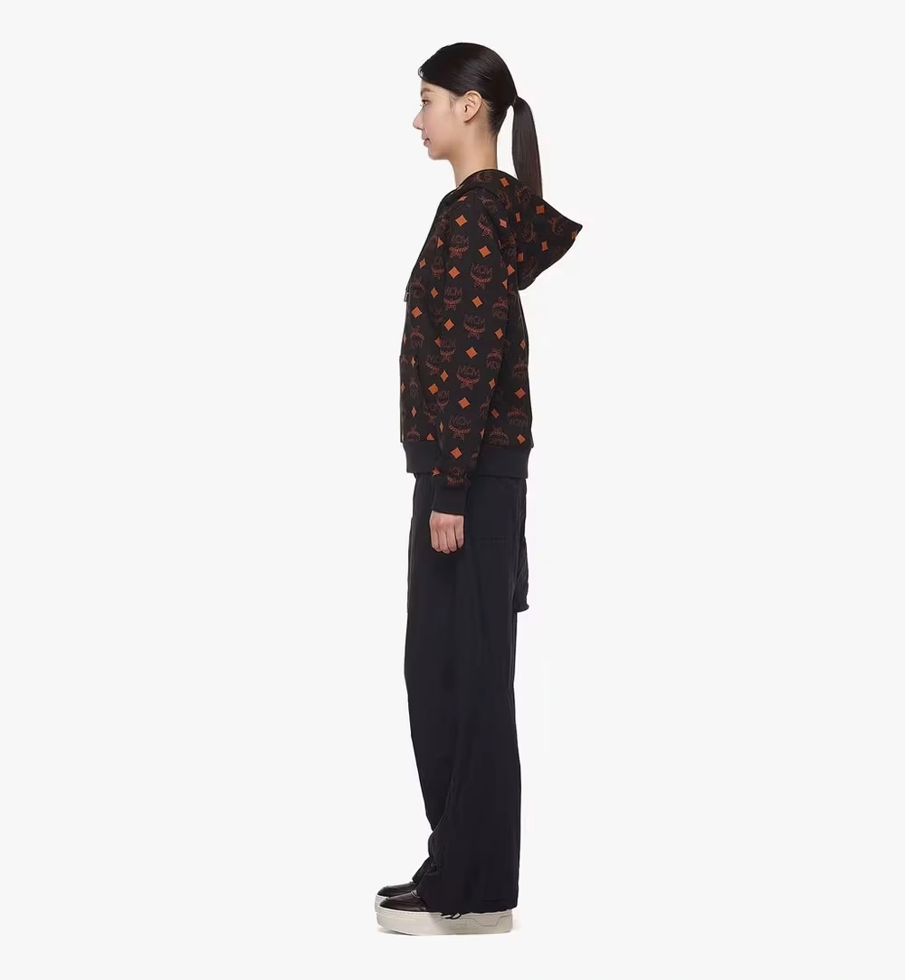 X-Large Maxi Monogram Print Hoodie in Organic Cotton Black 4 X-Large Maxi Monogram Print Hoodie in Organic Cotton Black